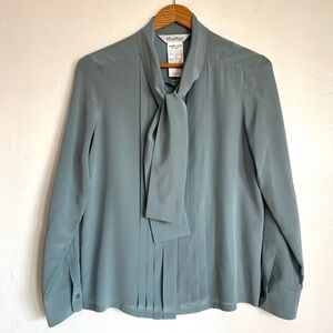 NWOT - MaxMara Women's Silk Light Blue Silk Blouse